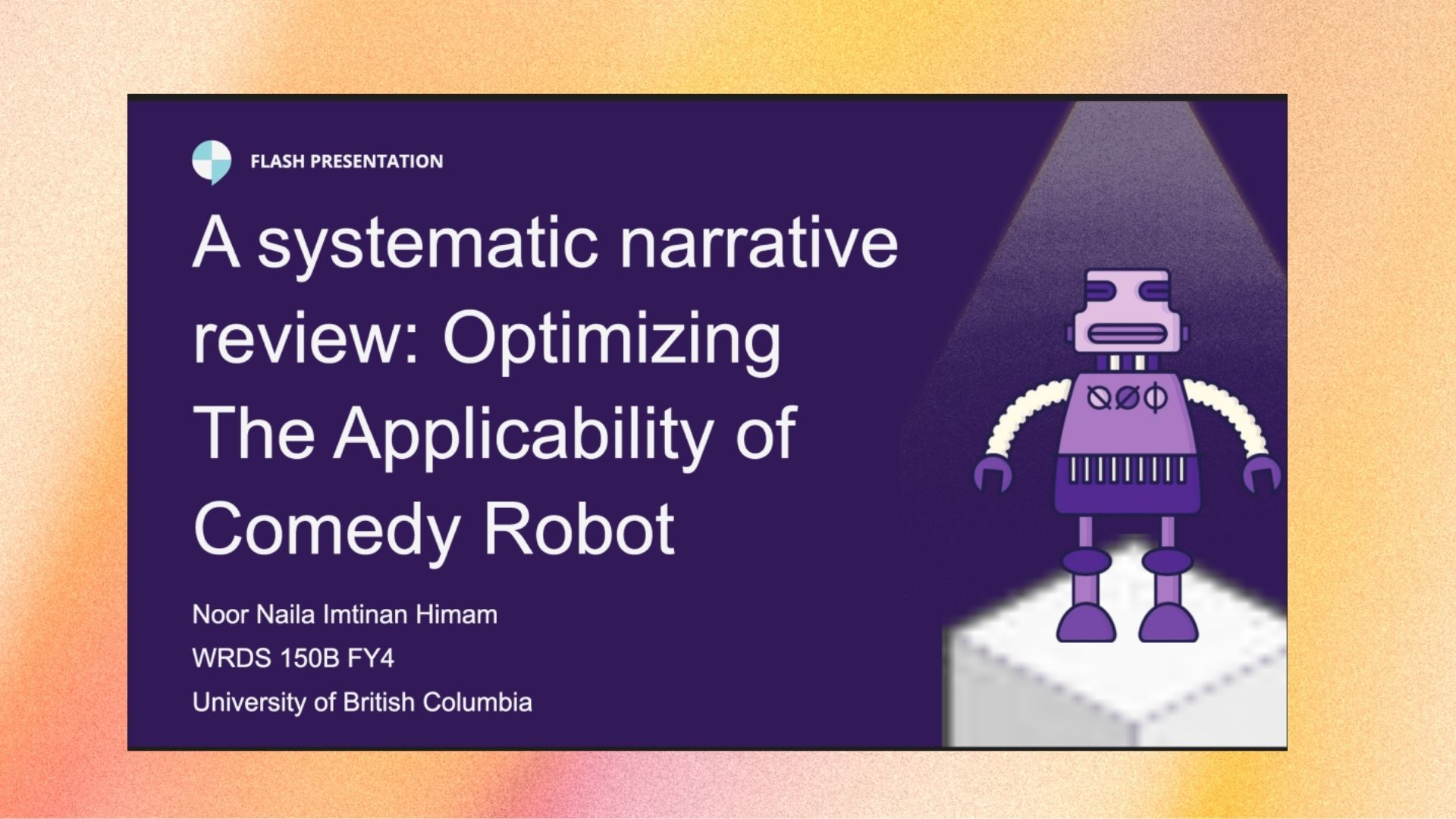 Optimizing Comedy Robots